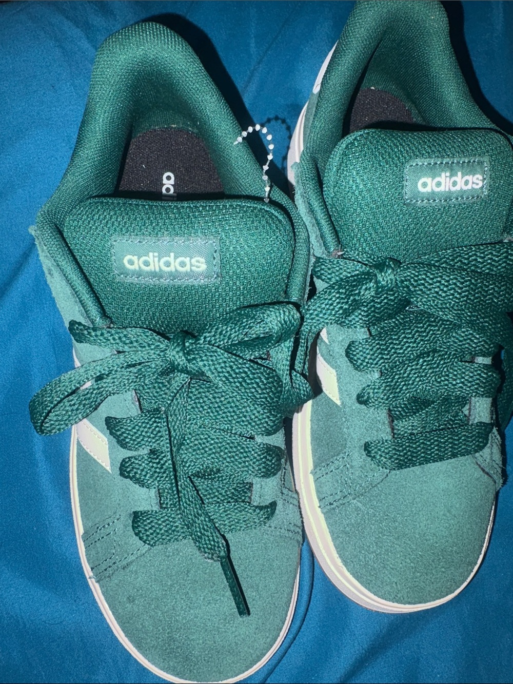 adidas Kids Green Suede Low-Top Trainers